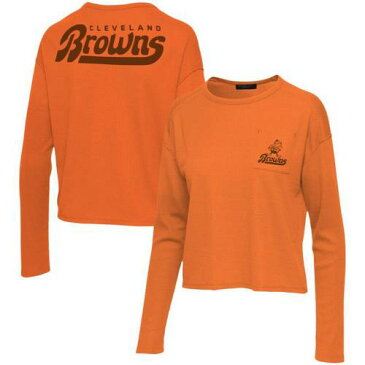 【★スーパーSALE★9/11深夜2時迄】橙 オレンジ クリーブランド ブラウンズ スリーブ Tシャツ 長袖 【 ORANGE SLEEVE UNBRANDED JUNK FOOD POCKET THERMAL TSHIRT BRN 】