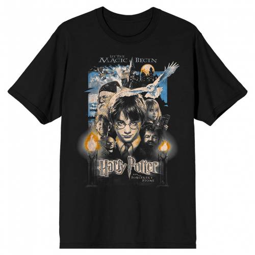 キャラクター マジック Tシャツ 黒色 ブラック 【 LICENSED CHARACTER HARRY POTTER LET THE MAGIC BEGIN TEE / BLACK 】 メンズファッション トップス カットソー