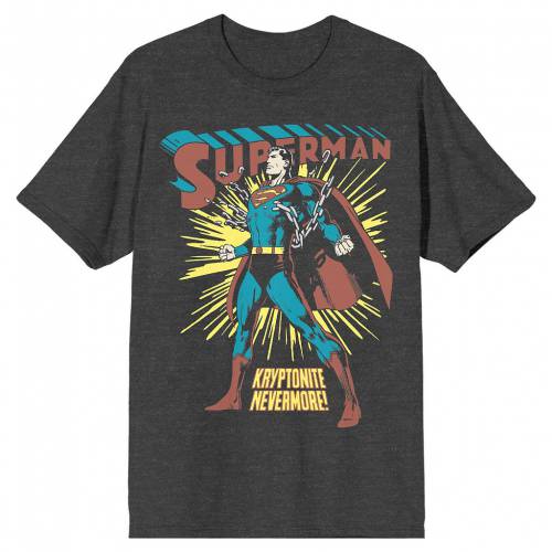 キャラクター Tシャツ 灰色 グレー NEVERMORE! 【 LICENSED CHARACTER SUPERMAN KRYPTONITE TEE / GREY 】 メンズファッション トップス カットソー