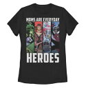 キャラクター Tシャツ 黒色 ブラック 【 LICENSED CHARACTER MARVEL AVENGERS MOMS ARE EVERYDAY HEROES PANELS TEE / BLACK 】 キッズ ベビー マタニティ トップス カットソー