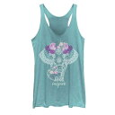 エレファント グラフィック タンクトップ 青色 ブルー 【 UNBRANDED INSPIRE FLORAL ELEPHANT BOHO GRAPHIC TANK TAHITI BLUE 】