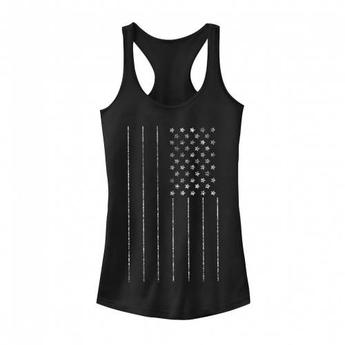 白色 ホワイト タンクトップ 黒色 ブラック 【 UNBRANDED AMERICAN FLAG OUTLINE IN WHITE TANK TOP / ..