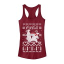 キャラクター トレーナー ポーラー サンダル グラフィック タンクトップ 【 LICENSED CHARACTER COCACOLA UGLY SWEATER POLAR BEAR SLIDE GRAPHIC TANK SCARLET 】