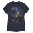Tシャツ 紺色 ネイビー スターウォーズ 【 STAR WARS 70S THROWBACK POSTER TEE / NAVY 】 キッズ ベビー マタニティ トップス カットソー