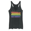 【★スーパーSALE★12/11深夜2時迄】虹色 レインボー タンクトップ 黒色 ブラック ヘザー 【 UNBRANDED FIFTH SUN PRIDE COLORFUL RAINBOW PAINT SMEAR TANK TOP / BLACK HEATHER 】 キッズ ベビー マタニティ トップス