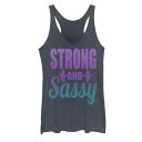 【★スーパーSALE★12/11深夜2時迄】グラフィック タンクトップ 紺色 ネイビー ヘザー & 【 UNBRANDED STRONG SASSY WEIGHTLIFTING GRAPHIC TANK / NAVY HEATHER 】 キッズ ベビー マタニティ トップス