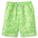 ランズエンド LANDS' END 【 S 2-20 Printed Swim Trunks 】 Electric Lime Tropical