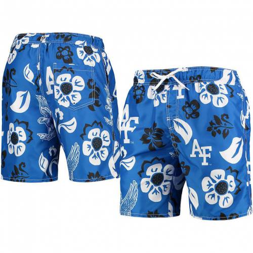 ファルコンズ 青色 ブルー & エアフォース 【 UNBRANDED WES WILLY ROYAL AIR FORCE FALCONS FLORAL VOLLEY SWIM TRUNKS / AFA BLUE 】 メンズファッション 水着