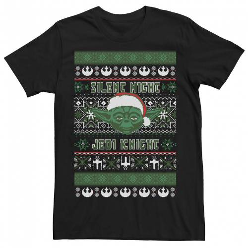 楽天スニケス【★Fashion THE SALE★7/12午前10時迄】キャラクター ナイト クリスマス トレーナー Tシャツ スターウォーズ 【 LICENSED CHARACTER STAR WARS YODA SILENT NIGHT CHRISTMAS SWEATER TEE / 】 メンズファッション トップス カットソー