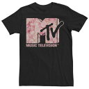 キャラクター ピンク ローズ ロゴ Tシャツ 【 LICENSED CHARACTER MTV MUSIC TELEVISION PINK ROSE PETAL LOGO TEE / 】 メンズファッション トップス カットソー