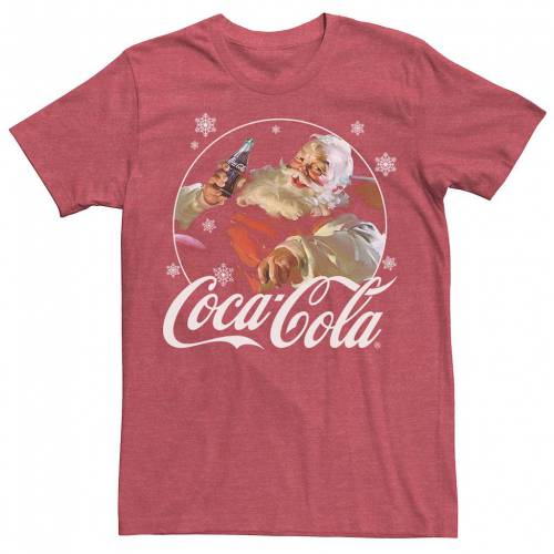 キャラクター クリスマス ロゴ Tシャツ 赤 レッド ヘザー 【 RED HEATHER LICENSED CHARACTER COCA COLA SANTA RETRO CHRISTMAS LOGO TEE 】