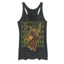 【★Fashion THE SALE★1/14迄】キャラクター タンクトップ 黒色 ブラック ヘザー スターウォーズ 【 LICENSED CHARACTER STAR WARS RETRO EWOK BIG HALFTONES TANK / BLACK HEATHER 】 キッズ ベビー マタニティ トップス Tシャツ カットソー