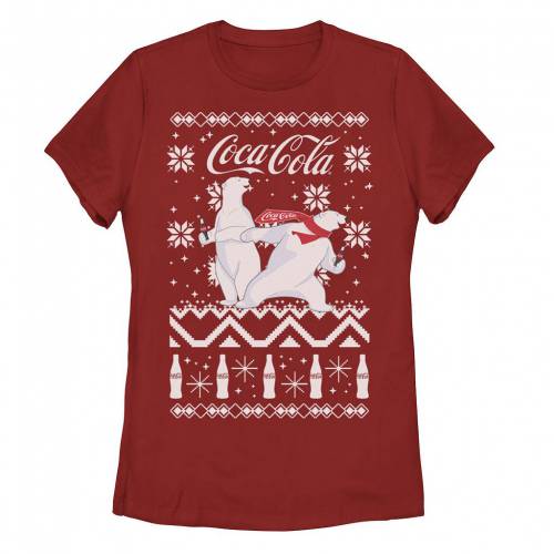 キャラクター トレーナー ポーラー サンダル グラフィック Tシャツ 赤 レッド 【 LICENSED CHARACTER COCA-COLA UGLY SWEATER POLAR BEAR SLIDE GRAPHIC TEE / RED 】 キッズ ベビー マタニティ トップス カットソー