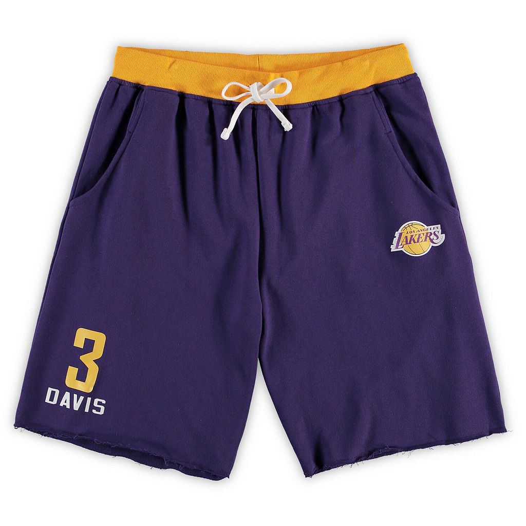 マジェスティック アンソニー 紫 パープル レイカーズ ショーツ ハーフパンツ ロサンゼルス 【大きめ】 & 【 MAJESTIC ANTHONY DAVIS PURPLE LOS ANGELES LAKERS BIG TALL FRENCH TERRY NAME NUMBER SHORTS / LAK PURPLE 】