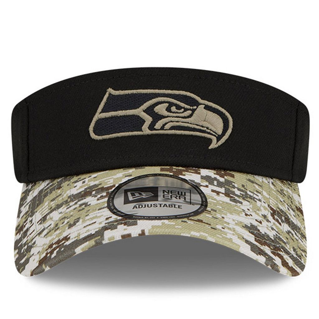 NEW ERA シアトル シーホークス 黒色 ブラック ニューエラ 【 BLACK CAMO 2021 SALUTE TO SERVICE VISOR SEA 】