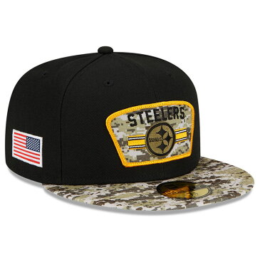 NEW ERA ピッツバーグ スティーラーズ 黒色 ブラック ニューエラ 【 BLACK CAMO 2021 SALUTE TO SERVICE 59FIFTY FITTED HAT STL 】