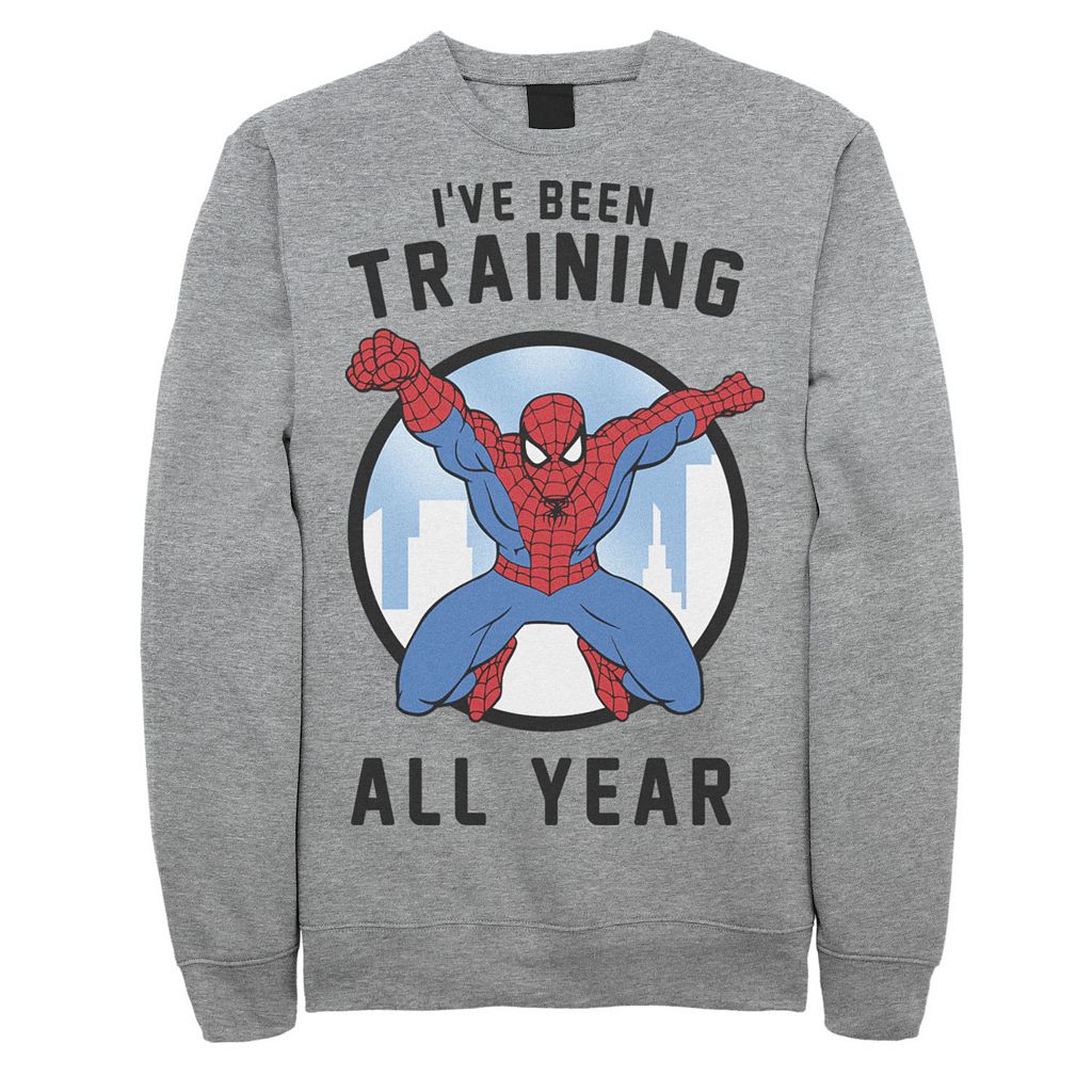 キャラクター トレーニング スウェットシャツ トレーナー ヘザー I'VE LICENSED CHARACTER MARVEL SPIDER-MAN BEEN TRAINING ALL YEAR SWEATSHIRT / ATHLETIC HEATHER メンズファッション トップス