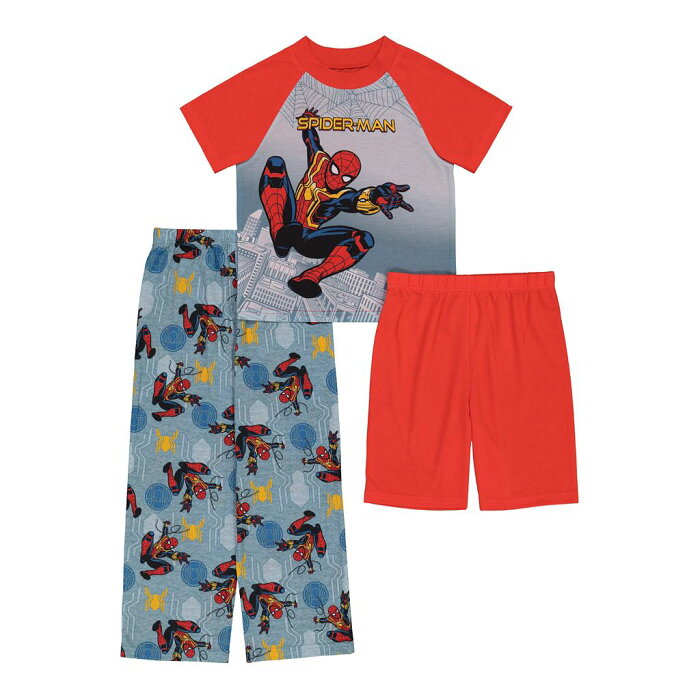 キャラクター ショーツ ハーフパンツ & 【 LICENSED CHARACTER S 612 MARVEL SPIDERMAN TROUBLE TOP SHORTS PANTS PAJAMA SET MULTI 】