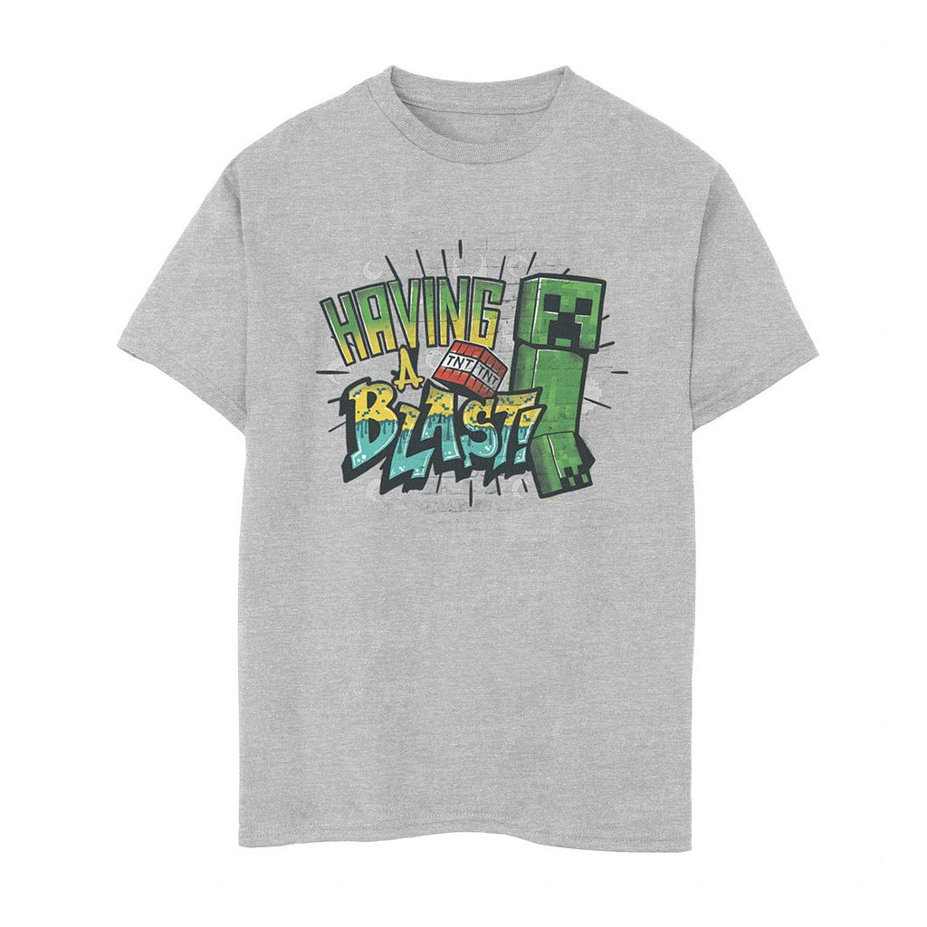 【★スーパーSALE★6/11深夜2時迄】ブラスト グラフィック Tシャツ ヘザー 【 MINECRAFT CREEPER HAVING A BLAST EXPLOSION GRAPHIC TEE / ATHLETIC HEATHER 】 キッズ ベビー マタニティ トップ…