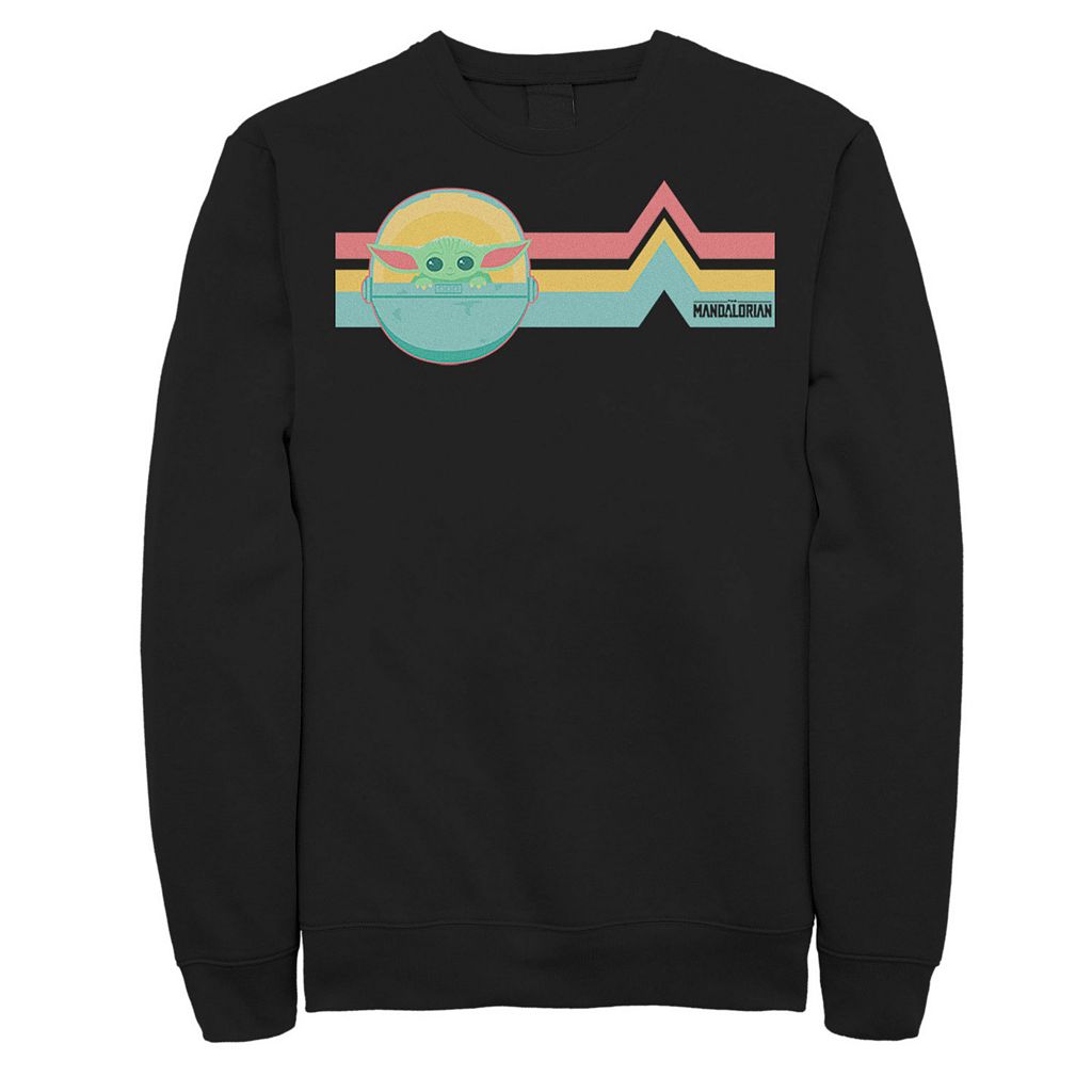 キャラクター 虹色 レインボー スウェットシャツ トレーナー スターウォーズ 【 LICENSED CHARACTER STAR WARS THE MANDALORIAN CHILD RAINBOW CHEST LINES SWEATSHIRT / 】 メンズファッション トップス