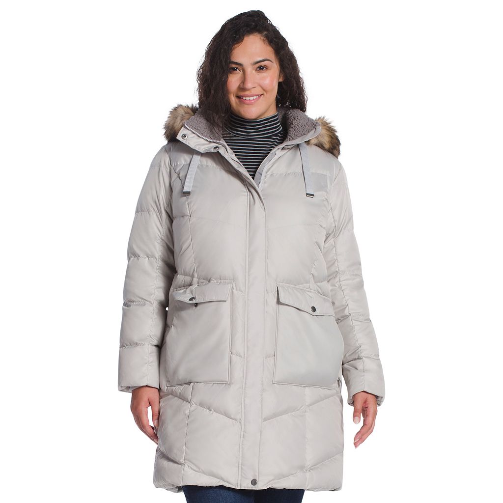 エディーバウアー ダウン パーカー 灰色 グレー 【 EDDIE BAUER PLUS SIZE LODGE CASCADIAN SHERPALINED HOOD DOWN PARKA LIGHT GREY 】