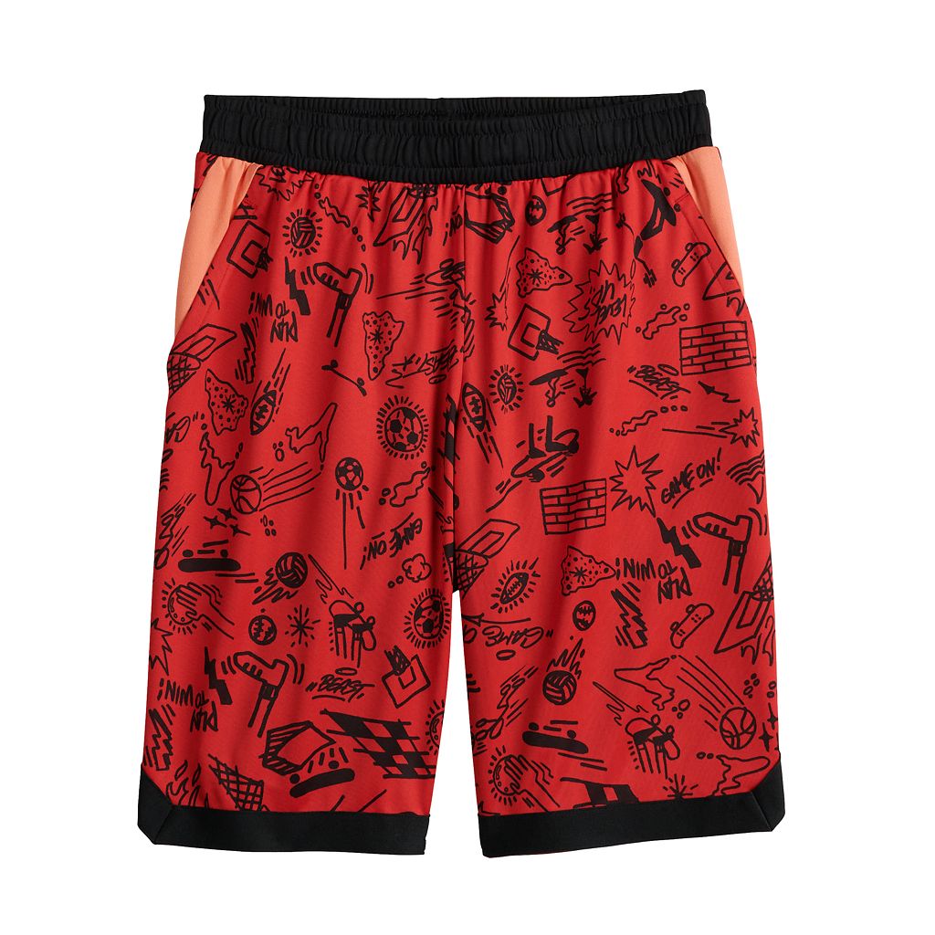 ギア ショーツ ハーフパンツ 赤 レッド & 【 RED TEK GEAR DRY PRINTED SHORTS IN REGULAR HUSKY DOODLE 】