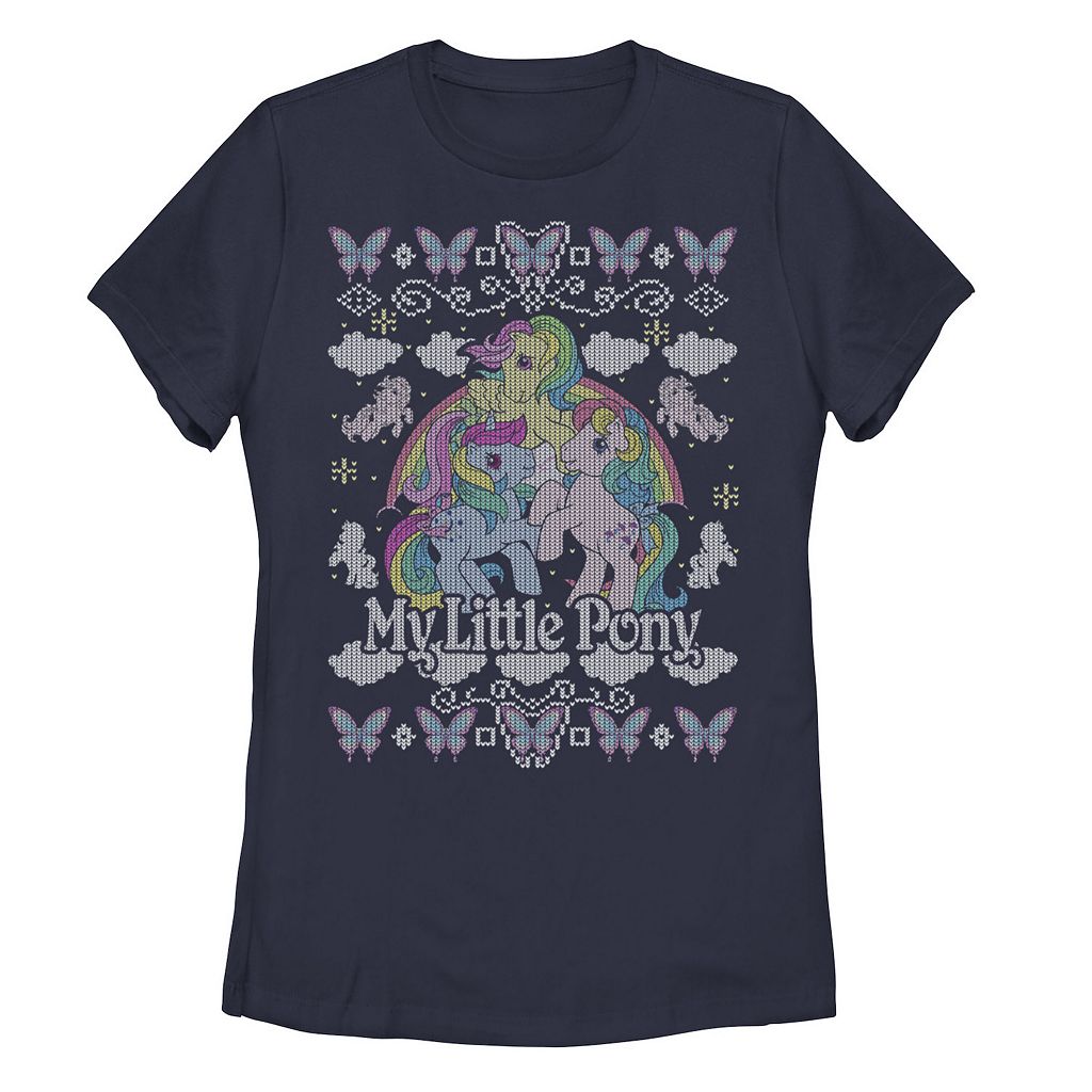 キャラクター ポニー トレーナー Tシャツ 紺色 ネイビー 【 LICENSED CHARACTER MY LITTLE PONY UGLY SWEATER STYLE TEE / NAVY 】 キッズ ベビー マタニティ トップス カットソー