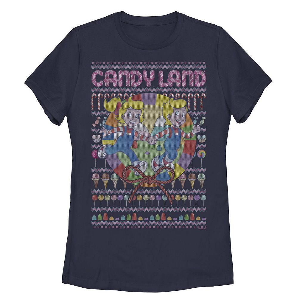 キャラクター クリスマス トレーナー Tシャツ 紺色 ネイビー 【 LICENSED CHARACTER CANDY LAND CHRISTMAS UGLY SWEATER TEE / NAVY 】 キッズ ベビー マタニティ トップス カットソー