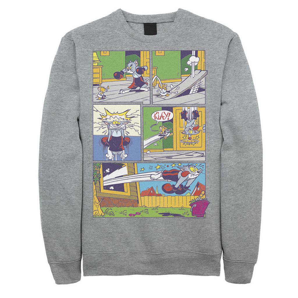 キャラクター スウェットシャツ トレーナー ヘザー 【 LICENSED CHARACTER TOM AND JERRY FIGHT SCENE ..