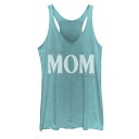 グラフィック タンクトップ 青色 ブルー 【 UNBRANDED MOM ALL DAY EVERYDAY FADED TEXT GRAPHIC TANK TAHITI BLUE 】