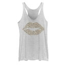 【★Fashion THE SALE★1/14迄】タンクトップ 白色 ホワイト ヘザー 【 UNBRANDED CHEETAH PRINT LIPS TANK TOP / WHITE HEATHER 】 キッズ ベビー マタニティ トップス