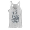 【★Fashion THE SALE★1/14迄】タンクトップ 白色 ホワイト ヘザー 【 UNBRANDED HAND PEACE SIGN TEXT FILL TANK TOP / WHITE HEATHER 】 キッズ ベビー マタニティ トップス