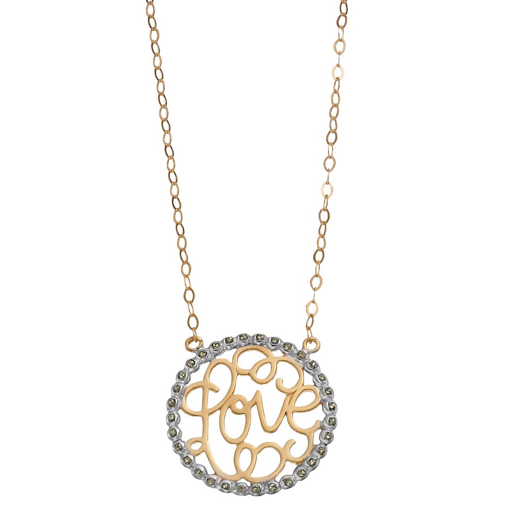 【★スーパーSALE★3/11深夜2時迄】ダイヤモンド ゴールド 銀色 シルバー ネックレス & LOVE" 【 DIAMOND MYSTIQUE 18K GOLD OVER SILVER DIAMOND ACCENT NECKLACE / 18K GOLD PLATED 】 ジュエリー アクセサリー レディースジュエリー ペンダント