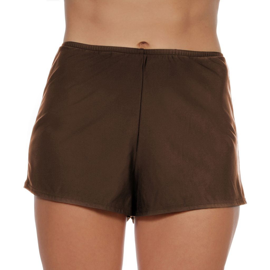 ショーツ ハーフパンツ 茶色 ブラウン 水着 【 PB SPORT PLUS SIZE THIGH MINIMIZING BROWN 】