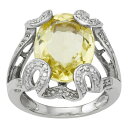 銀色 シルバー ダイヤモンド & 【 JEWELEXCESS STERLING SILVER LEMON QUARTZ DIAMOND ACCENT RING / 】 ジュエリー アクセサリー レディースジュエリー 指輪 リング