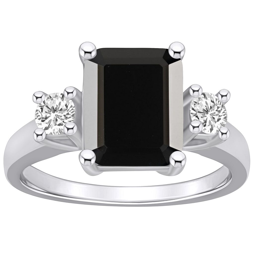 白色 ホワイト ゴールド 黒色 ブラック ダイヤモンド & T.W. 【 ALYSON LAYNE 14K WHITE GOLD EMERALD-CUT BLACK ONYX 1/3 CARAT DIAMOND RING / 14K WHITE GOLD 】 ジュエリー アクセサリー レディースジュエリー 指輪 リ