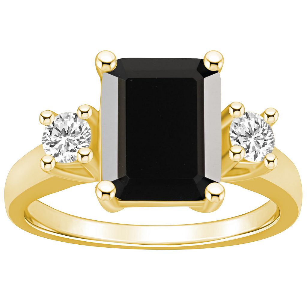 ゴールド 黒色 ブラック ダイヤモンド & T.W. 【 ALYSON LAYNE 14K GOLD EMERALD-CUT BLACK ONYX 1/3 CARAT DIAMOND RING / 14K GOLD 】 ジュエリー アクセサリー レディースジュエリー 指輪 リング