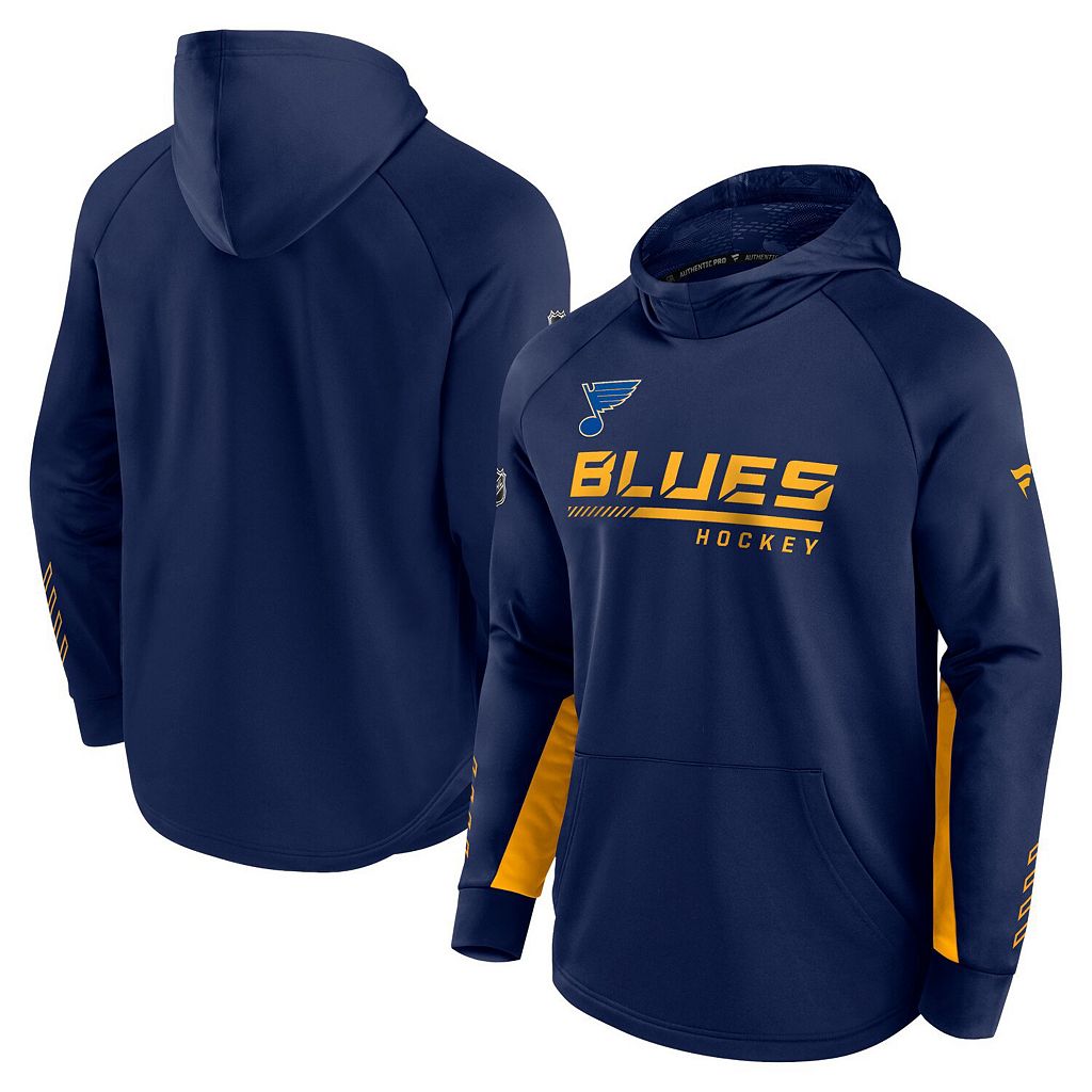 ファナティクス 紺色 ネイビー ブルース オーセンティック プロ ラグラン フーディー パーカー セントルイス 【 FANATICS BRANDED NAVY ST. LOUIS BLUES AUTHENTIC PRO LOCKER ROOM RAGLAN PULLOVER HOODIE / BLU NAVY 】