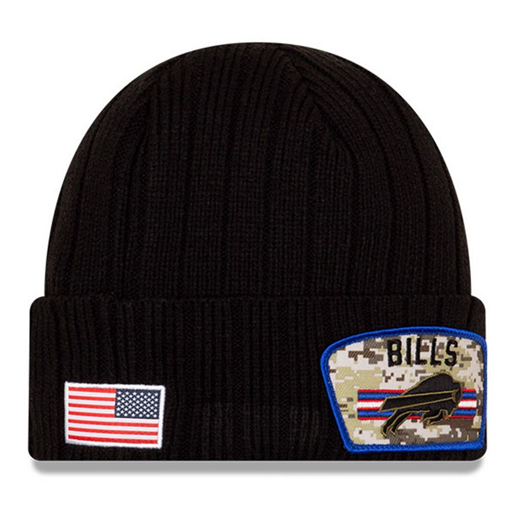 NEW ERA 黒色 ブラック バッファロー ビルズ ニット ニューエラ 【 BLACK 2021 SALUTE TO SERVICE CUFFED KNIT HAT BIL 】