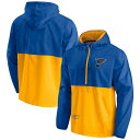 ファナティクス ブルース アノラック ジャケット 青色 ブルー セントルイス 【 FANATICS BRANDED BLUE/GOLD ST. LOUIS BLUES THRILL SEEKER ANORAK HALF-ZIP JACKET / BLU BLUE 】 メンズファッション コート