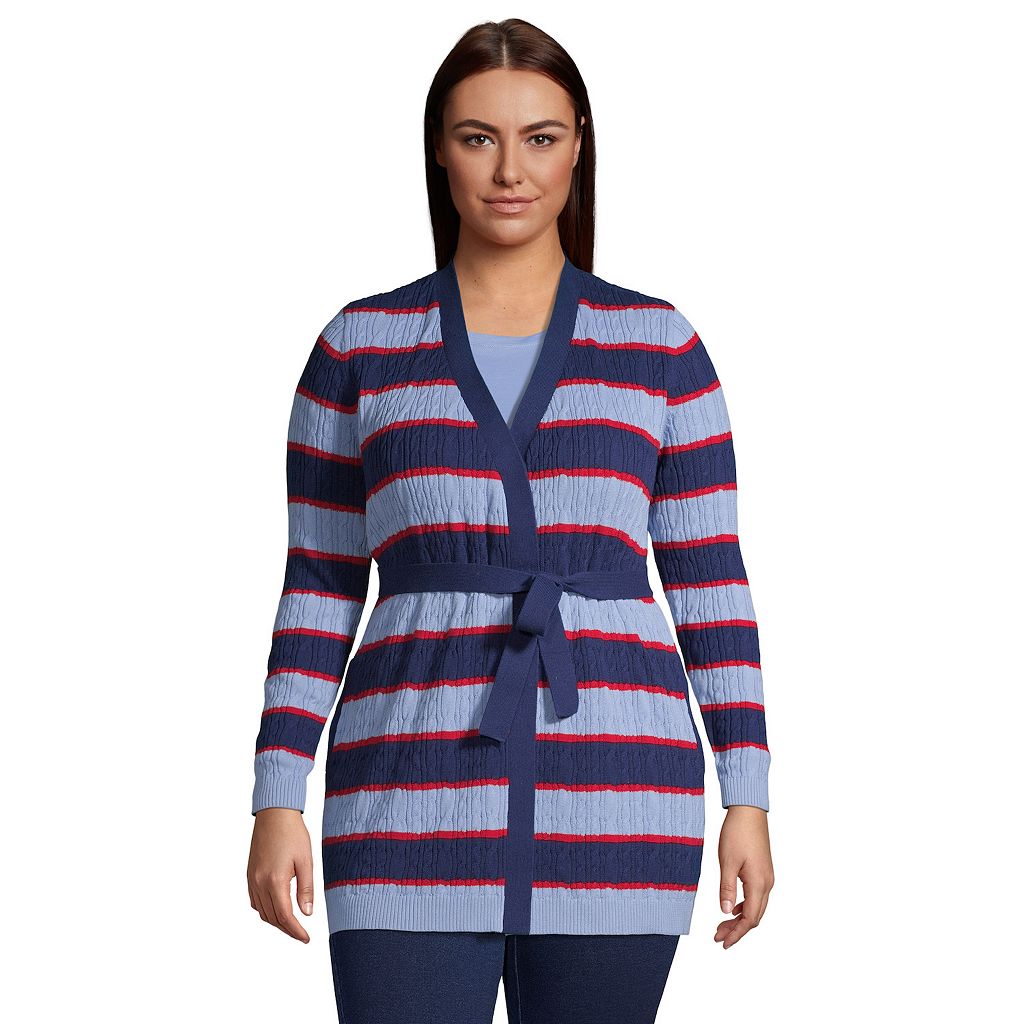 【★スーパーSALE★12/11深夜2時迄】ランズエンド カーディガン トレーナー LANDS' 【 LANDS' END PLUS S..