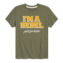 キャラクター レベル グラフィック Tシャツ ヘザー 緑 グリーン I'M 【 HEATHER GREEN LICENSED CHARACTER A REBEL GRAPHIC TEE MILITARY 】