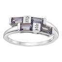 アレキサンドライト 銀色 シルバー 白色 ホワイト & 【 GEMMINDED STERLING SILVER LAB-CREATED ALEXANDRITE WHITE SAPPHIRE OVERLAP RING / STERLING SILVER 】 ジュエリー アクセサリー レディースジュエリー 指輪 リング