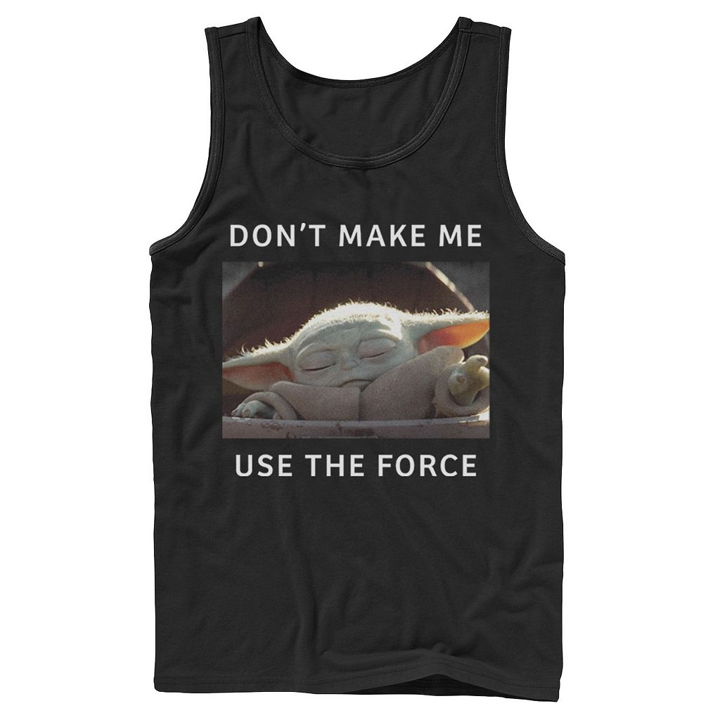 キャラクター タンクトップ 黒色 ブラック スターウォーズ 【 LICENSED CHARACTER STAR WARS THE CHILD FORCE MEME QUOTE TANK TOP / BLACK 】 メンズファッション トップス