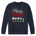 キャラクター スウェットシャツ トレーナー 紺色 ネイビー 【 LICENSED CHARACTER PEANUTS CAROLING SWEATSHIRT / NAVY 】 メンズファッション トップス