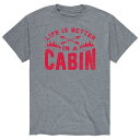 LN^[ TVc wU[ y LICENSED CHARACTER LIFE IS BETTER IN A CABIN TEE / ATHLETIC HEATHER z Yt@bV gbvX Jbg\[