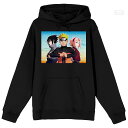 【★Fashion THE SALE★7/12午前10時迄】キャラクター フーディー パーカー 黒色 ブラック 【 LICENSED CHARACTER NARUTO SASUKE SAKURA HOODIE / BLACK 】 メンズファッション トップス スウェット トレーナー