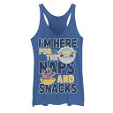 キャラクター タンクトップ ヘザー スターウォーズ: I'M & 【 LICENSED CHARACTER STAR WARS: THE MANDALORIAN HERE FOR NAPS SNACKS TANK TOP / ROYAL HEATHER 】 キッズ ベビー マタニティ トップス