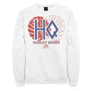 キャラクター 赤 レッド 青色 ブルー ロゴ スウェットシャツ トレーナー 白色 ホワイト 【 LICENSED CHARACTER THE SUICIDE SQUAD HARLEY QUINN RED AND BLUE LOGO SWEATSHIRT / WHITE 】 メンズファッション トップス