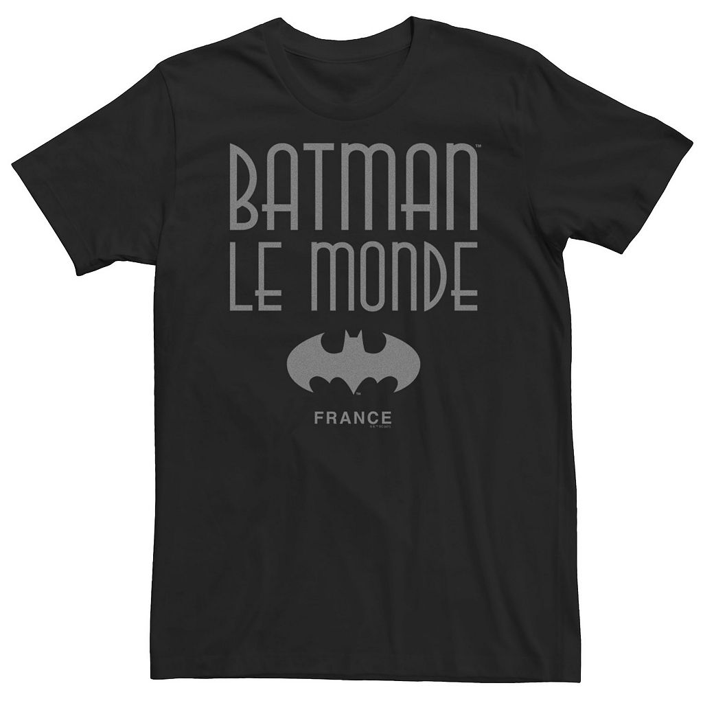 トップス, Tシャツ・カットソー  T BATMAN: DC COMICS LE MONDE FRANCE ICON LOGO TEE BLACK 